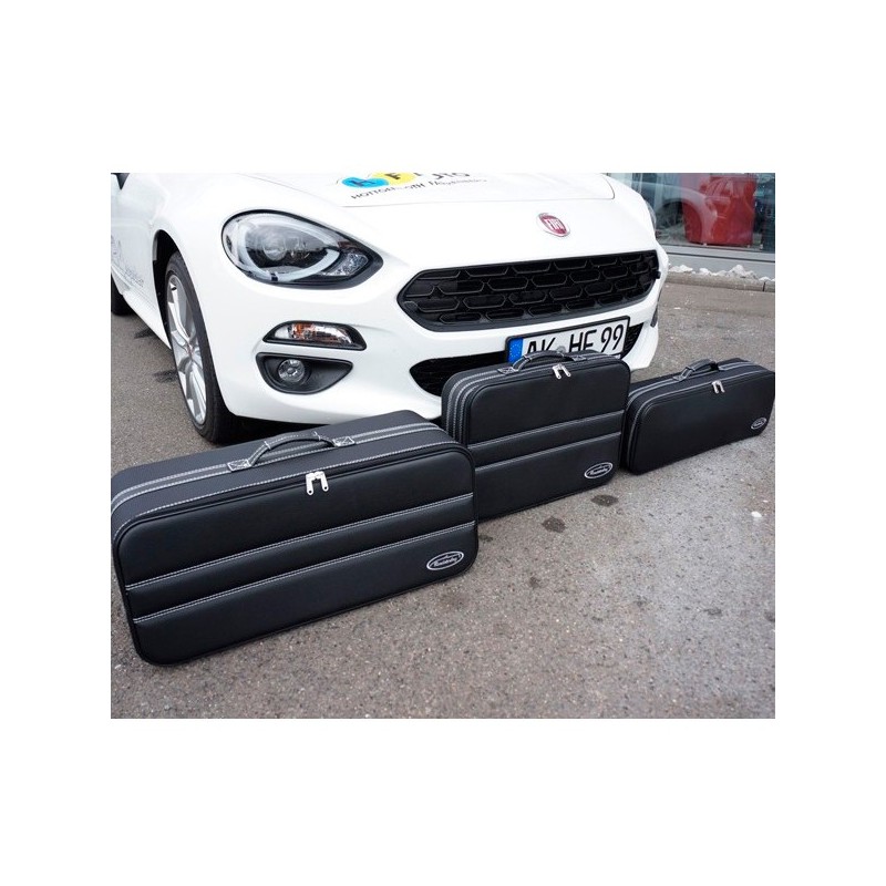 Set of luggages, taylor-made suitcases for Fiat 124 Spider convertible